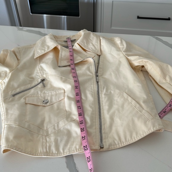 Sportmax Cream Moto Jacket Asymmetrical Design - Picture 10 of 11